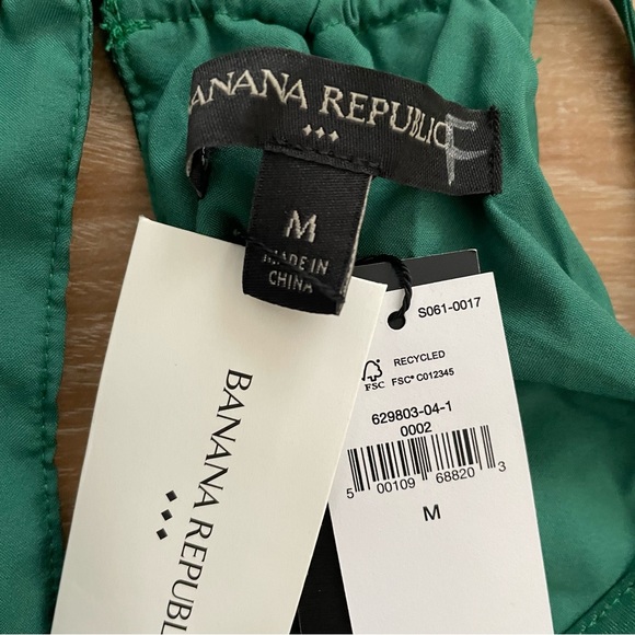 Banana Republic Green Halter Pleated Maxi Dress M - Picture 2 of 7